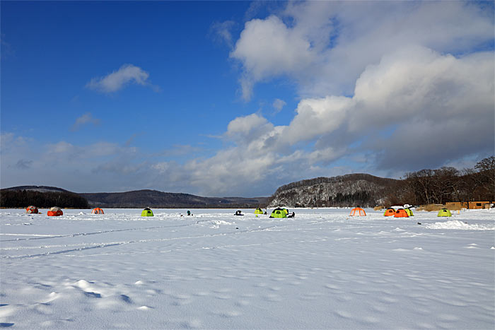 網走湖ワカサギ釣り場