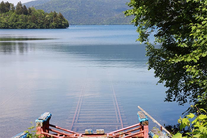 然別湖湖底線路